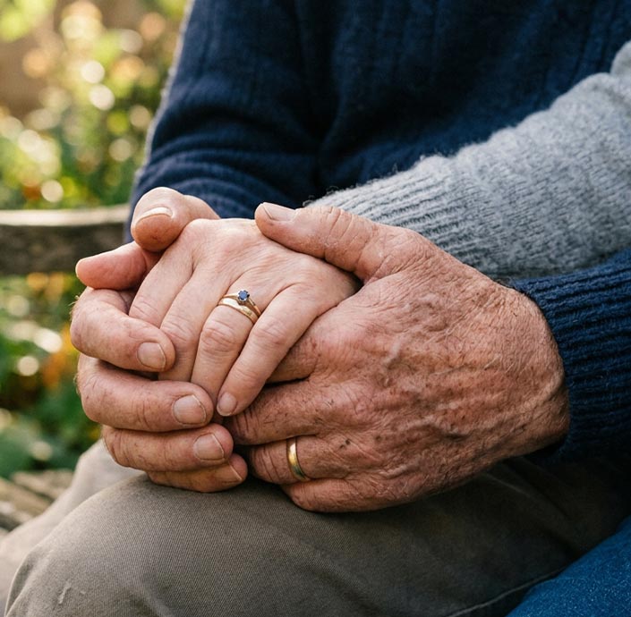 Comforting hands offering support during a compassionate suicide clean up service in Fort Worth